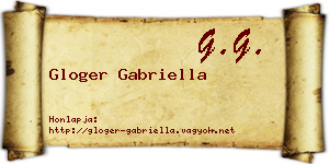 Gloger Gabriella névjegykártya